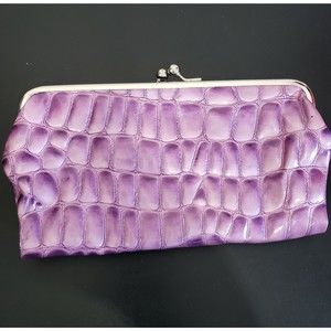 Beautiful Purple Embossed Ladies Wallet, Approx. 9" x 5"